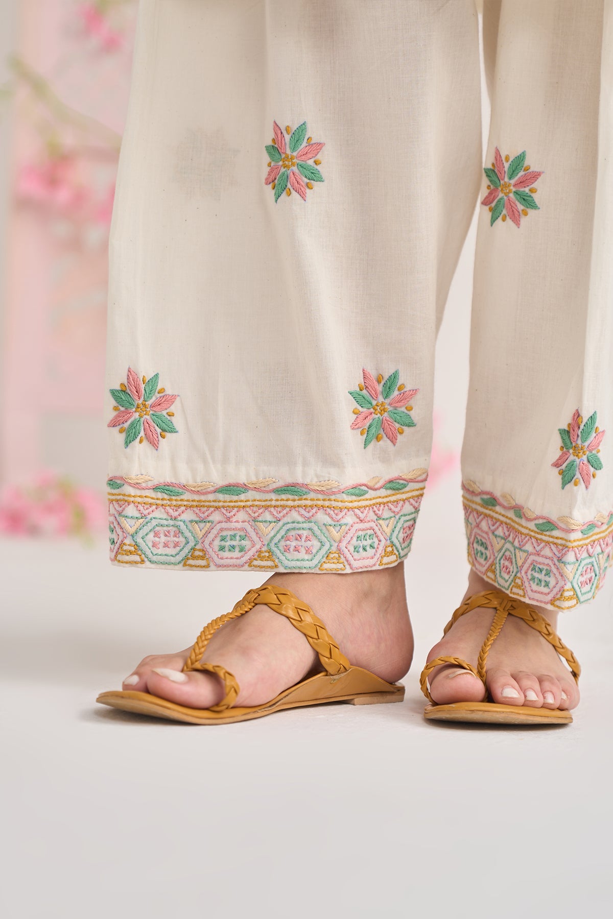 Chikankari summer 26 kora pintuck kurta with salwar and dupatta ( set of 3 ) - Ready to ship