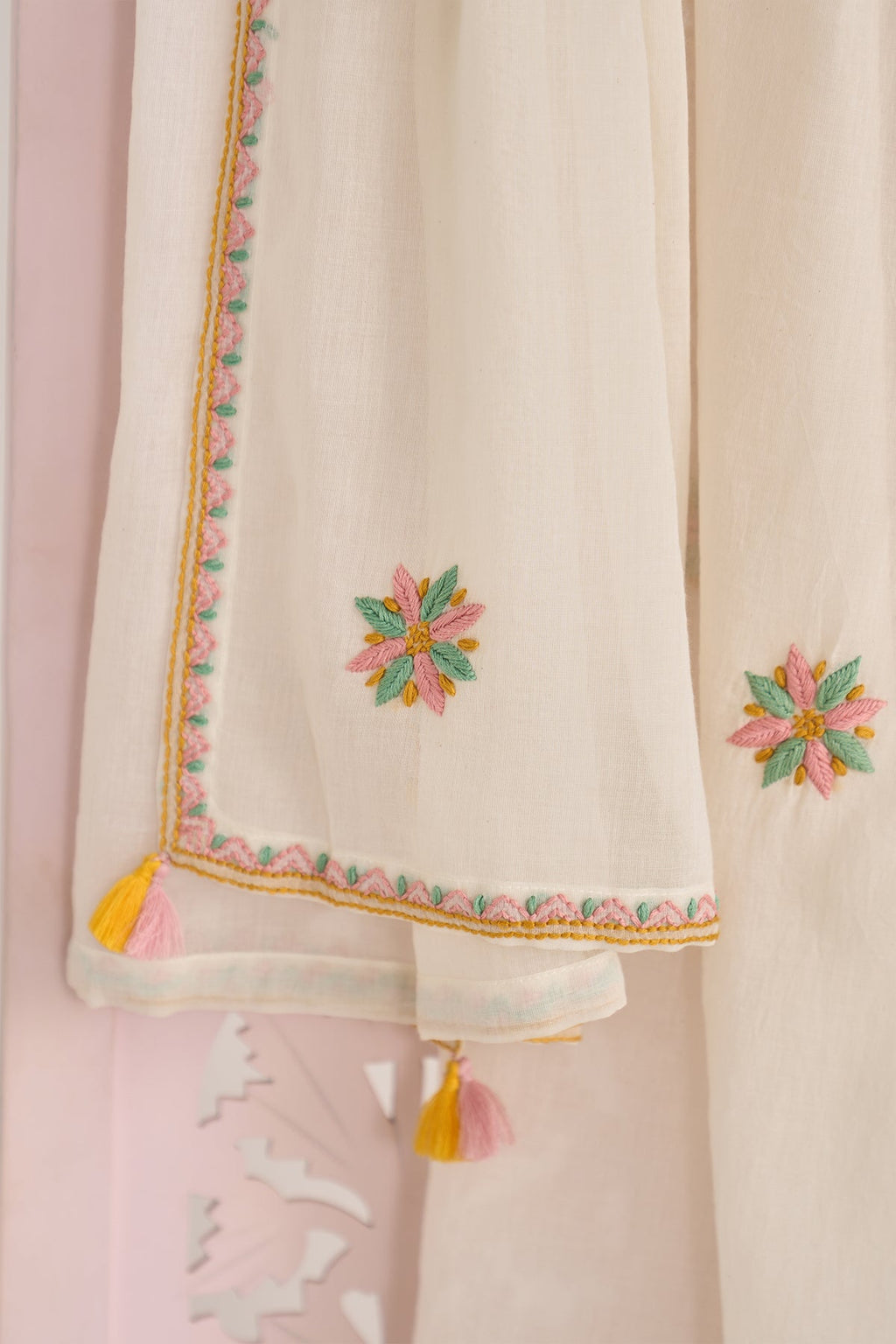 Chikankari summer 26 kora pintuck kurta with salwar and dupatta ( set of 3 ) - Ready to ship