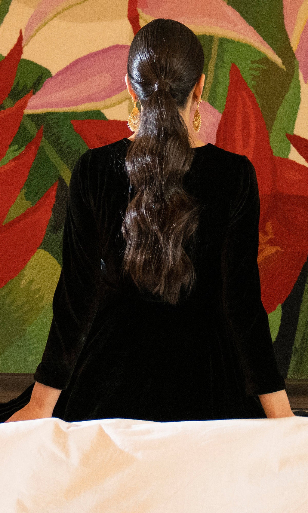 Bareen foils - Black Velvet anarkali with velvet palazzo  - Set of 2 - Ready to ship