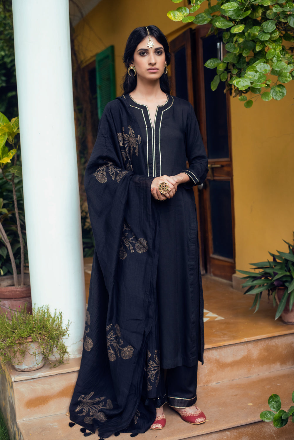 AAFREEN BLACK PALAZZO SUIT SET OF 3