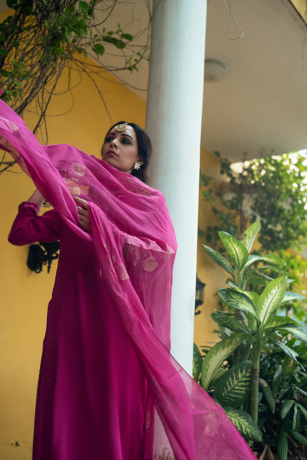 AAFREEN RANI PINK PALAZZO SUIT SET OF 3