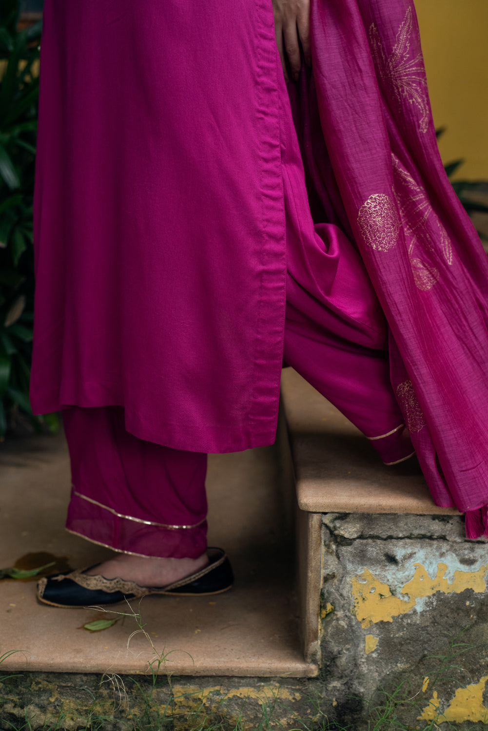 AAFREEN RANI PINK PALAZZO SUIT SET OF 3