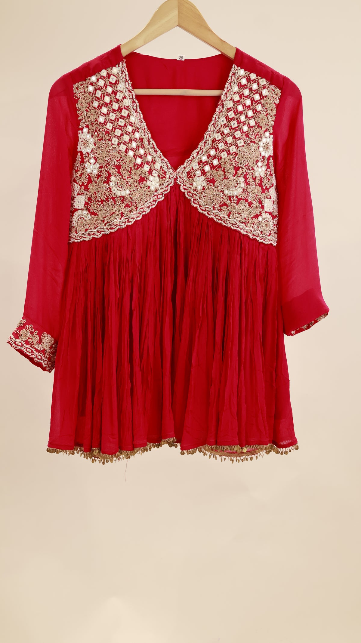 Jannat Old Rose Short Kurta with Gharara and Dupatta