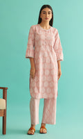 Daisy Vol 3 - Dusty Pink Hand Block Printed Straight Kurta Set of 2 - Ready to ship