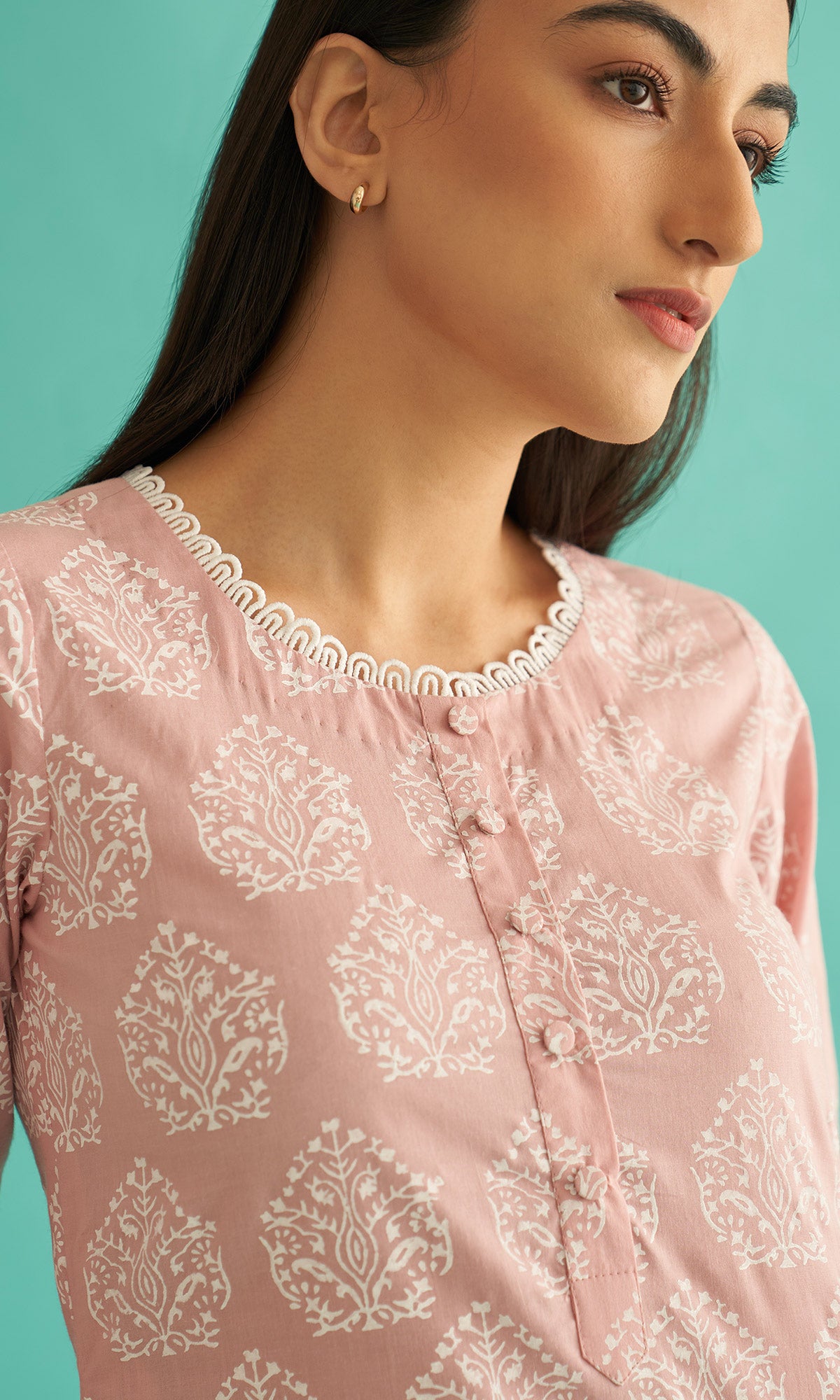 Daisy Vol 3 - Dusty Pink Hand Block Printed Straight Kurta Set of 2 - Ready to ship