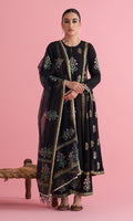Apala Black Foil print Anarkali with palazzo and dupatta(set of 3) - Ready to ship