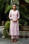 Chikankari pink straight kurta with palazzo ( set of 2 ) - Ready to ship