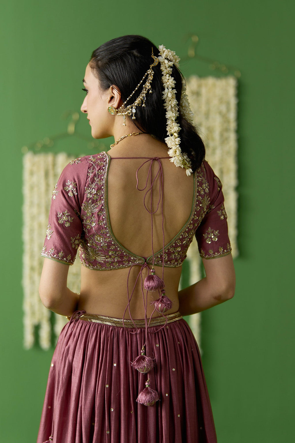 Gulnaar Onion Pink Embroidered lehenga with blouse and dupatta ( set of 3) - Ready to ship