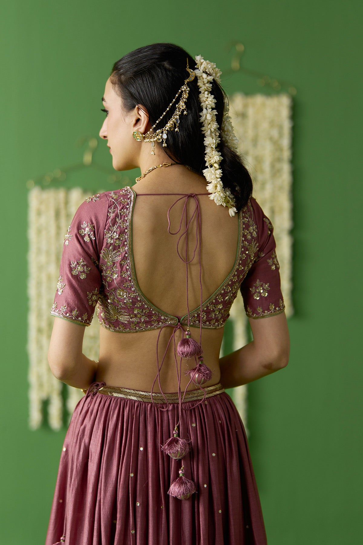 Gulnaar Onion Pink Embroidered lehenga with blouse and dupatta ( set of 3) - Ready to ship