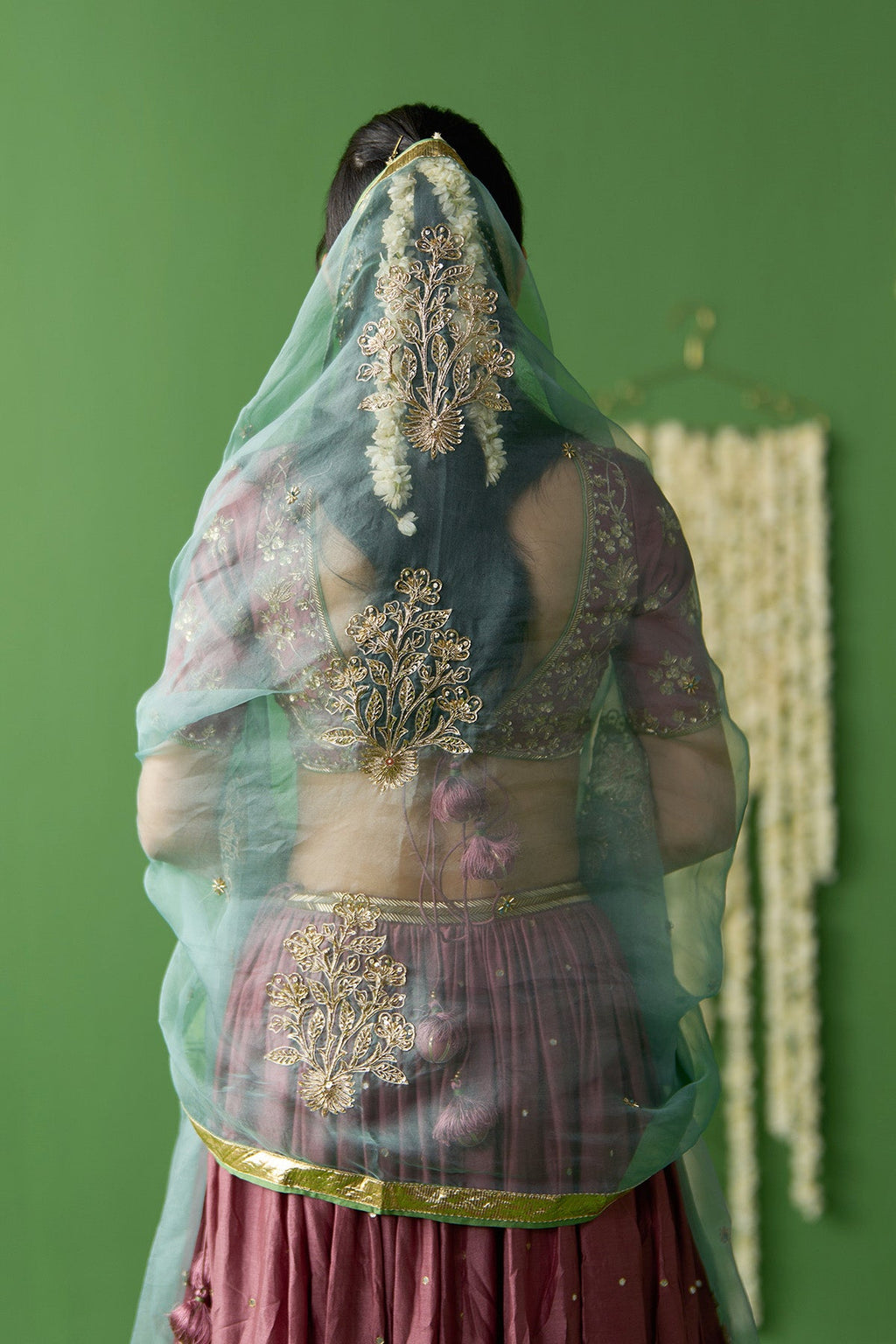 Gulnaar Onion Pink Embroidered lehenga with blouse and dupatta ( set of 3) - Ready to ship