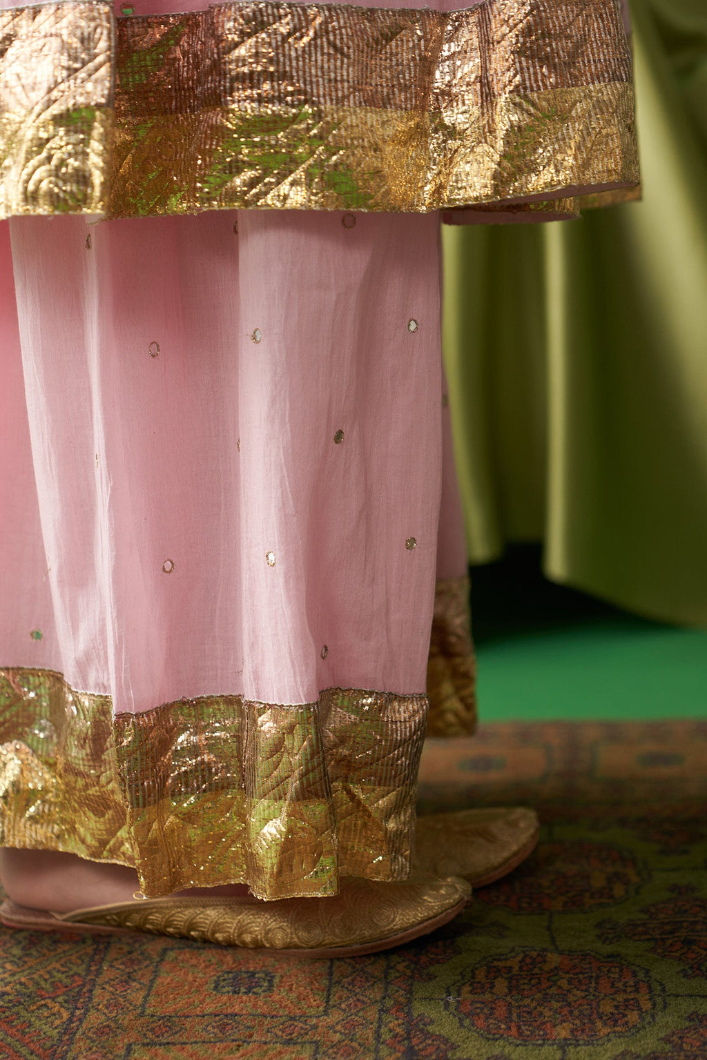 Jhoom soft pink kurta with flared palazzo (set of 2) - Ready to ship