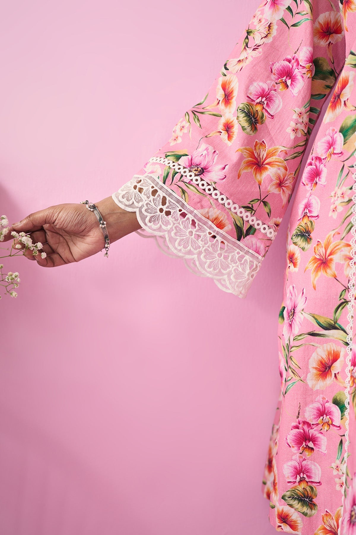 Summer Essentials 26 Peach Floral Co- Ord Set (Set Of 2 ) - Ready to ship
