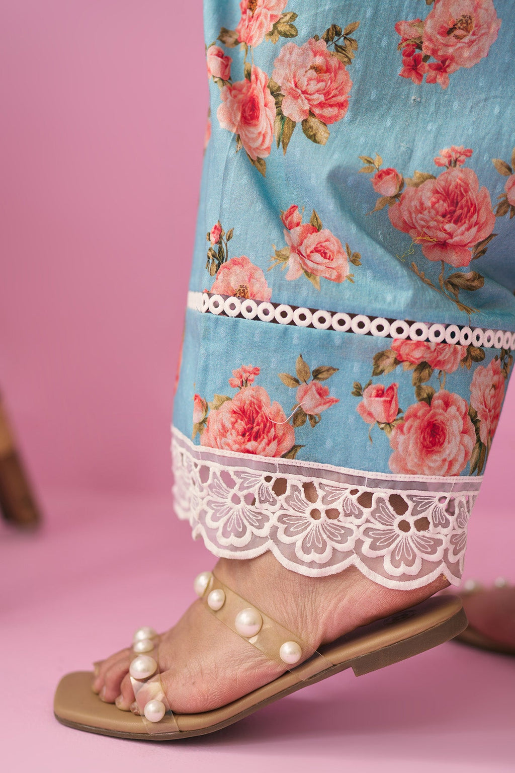 Summer Essentials 26 Turqoise Floral Co- Ord Set ( Set Of 2 ) - Ready to ship