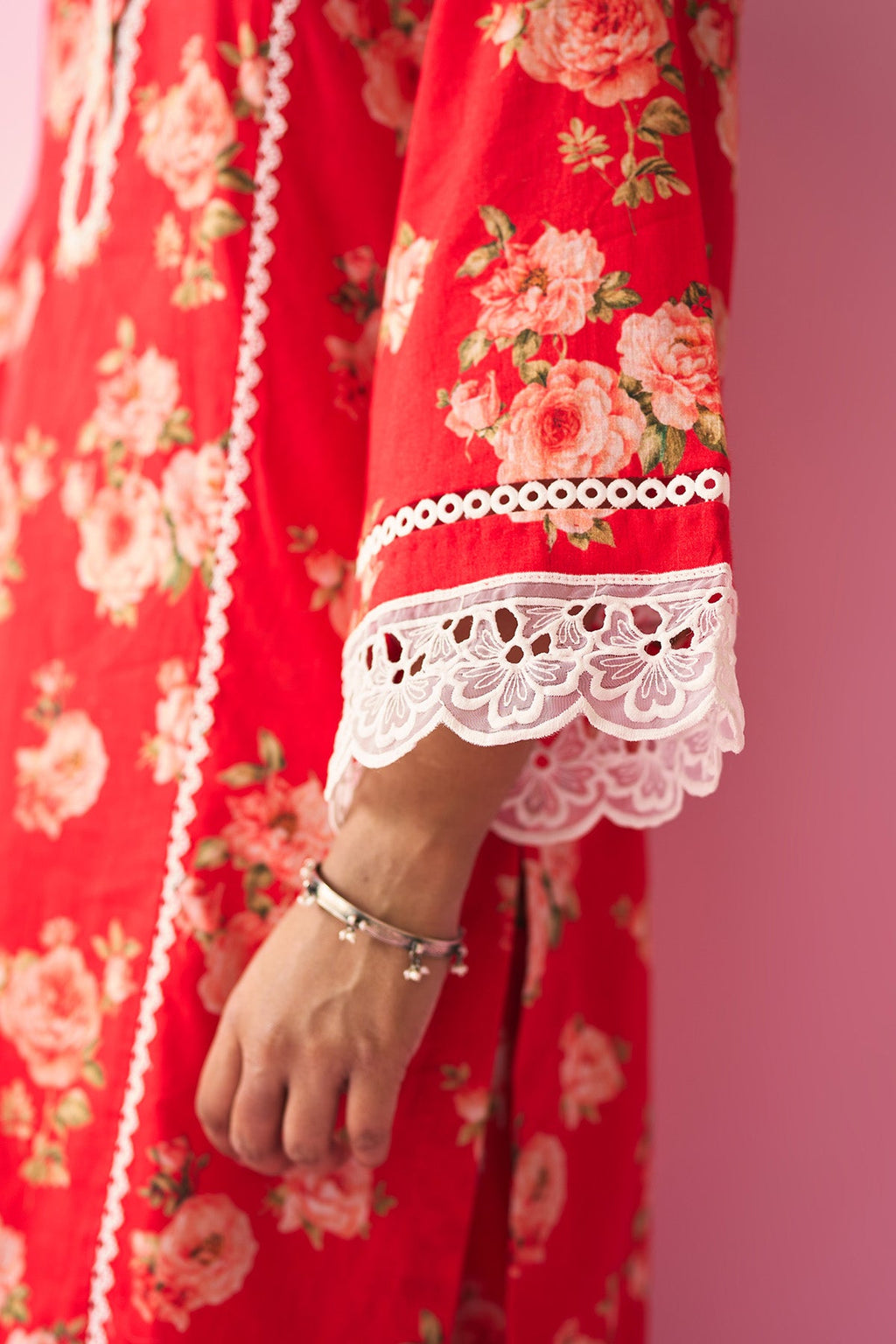 Summer Essentials 26 Red Floral Co-Ord Set (Set Of 2 ) - Ready to ship