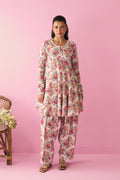Summer Essentials 26 Kora Multi Flower Printed Off White Short Anarkali With Farshi Salwar And Dupatta ( Set Of 3 ) - Ready to ship