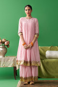 Jhoom soft pink kurta with flared palazzo (set of 2) - Ready to ship