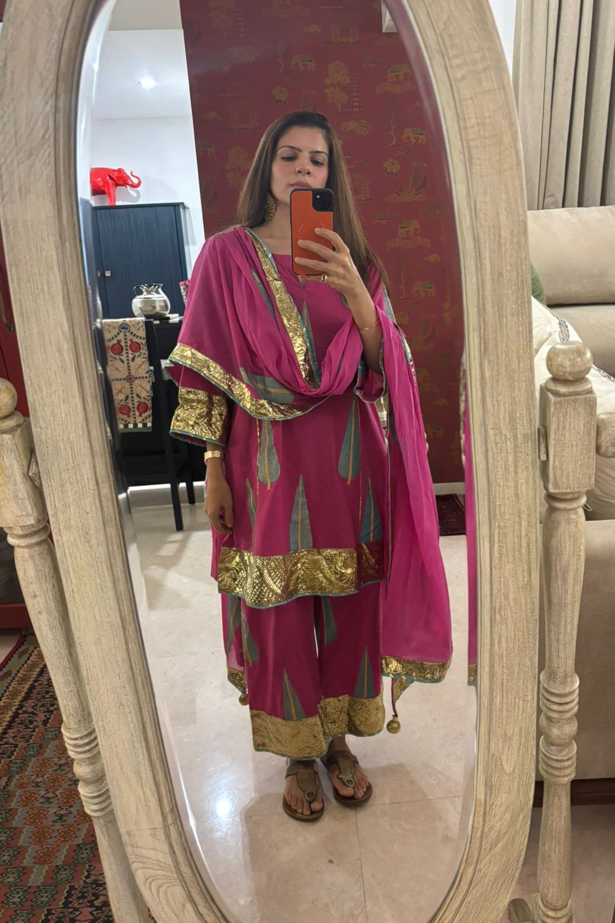 Boota Rani Pink Gulaabo choga set of 3